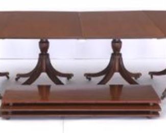 Banquet Size Mahogany Dining Room Table, ca. 19th Century 