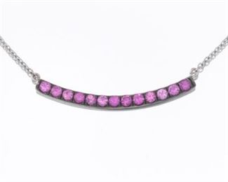 Briony Raymond Gold and Pink Sapphire Necklace 