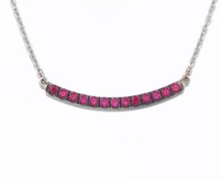 Briony Raymond Gold and Ruby Necklace 