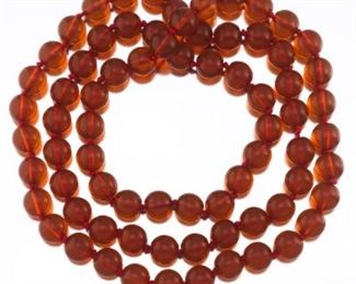 Chinese Amber Court Necklace 