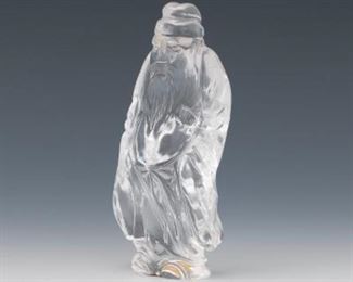 Chinese Antique Carved Rock Crystal Immortal