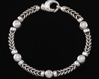 Fancy Link Gold and Diamond Bracelet 