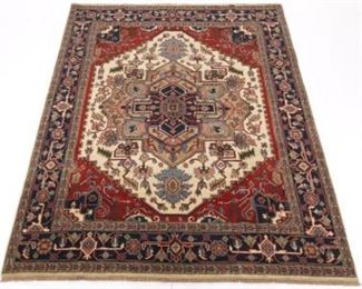 Fine Hand Knotted Heriz Serapi Carpet 