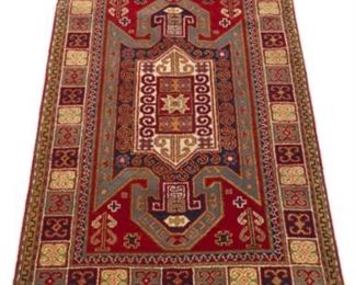 Fine Hand Knotted Sawan Kazak Carpet 