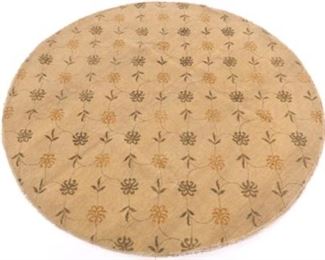 Fine Hand Knotted Tabriz Round Carpet 