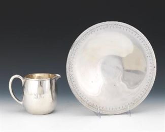 Frank M. Whiting Corp. Sterling Tazza and Sloan Sterling Milk Jug 