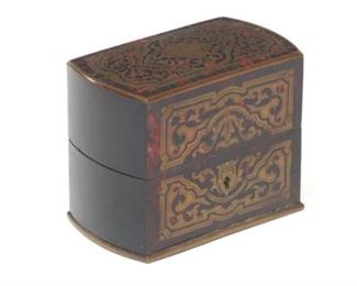 French Ebony, Boulle Perfume Bottle Vanity Casket, ca. 19th Century 