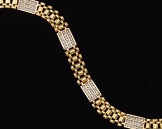 Gentlemans Gold and Diamond Bracelet 