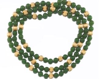 Jade and Bead Necklace 