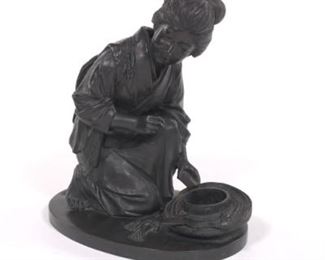 Japanese Bronze Figure of a Woman