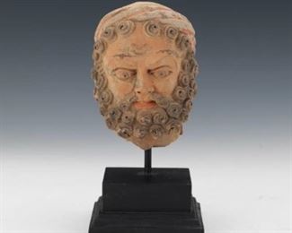 Kashan Terracotta Head of a Bearded Man, ca. 1st2nd Century AD