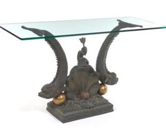 La Barge Dolphin Console Table
