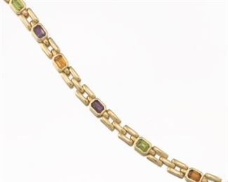 Ladies Gemstone and Gold Bracelet 