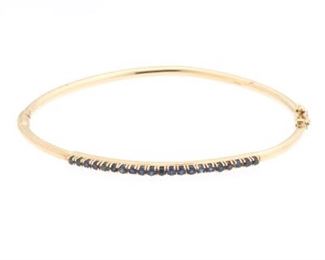 Ladies Gold and Blue Sapphire Bangle 