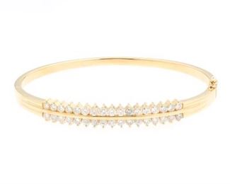 Ladies Gold and Diamond Bangle 