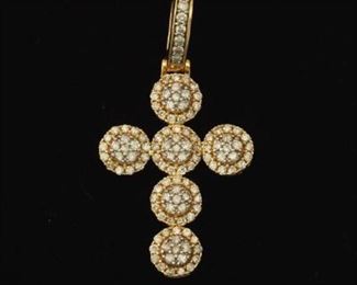 Ladies Gold and Diamond Cross 