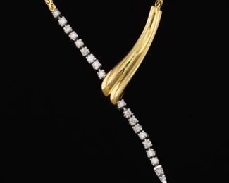 Ladies Gold and Diamond Necklace 