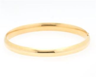 Ladies Gold High Polish Bangle 