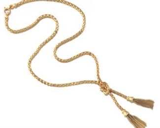 Ladies Gold Tassel Necklace 