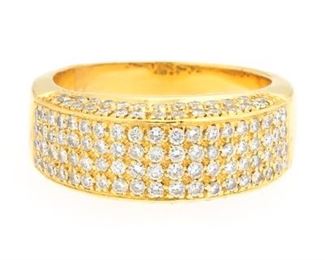 Ladies Italian Gold and Diamond Ring 