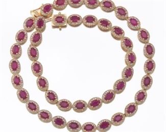 Ladies Ruby and Diamond Necklace 