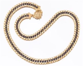 Ladies Sapphire and Gold Necklace 