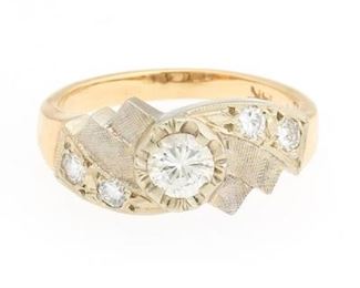 Ladies TwoTone Gold and Diamond Ring 