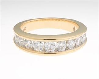 Ladies Yellow Gold and Diamond Band 