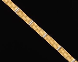Ladies Yellow Gold and Diamond Bracelet 