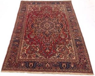 Near Antique Fine Hand Knotted Heriz Carpet 