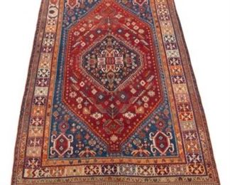 Near Antique Very Fine Hand Knotted Qashqai Shiraz Carpet 