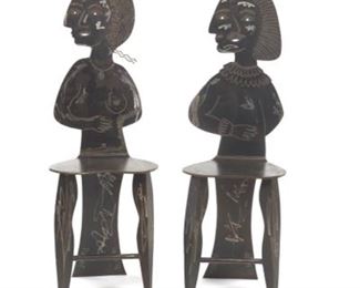 Pair of Artisan Made Picasso Style Figural Chairs
