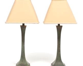 Pair of Contemporary Bronze Lamps