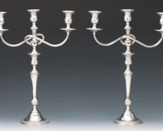 Pair of Sterling Silver Interchangeable Candelabra by International Silver Co