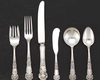 Reed and Barton Sterling Silver Dinner Tableware Service for Twelve, 