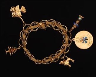 Retro Gold Charm Bracelet 