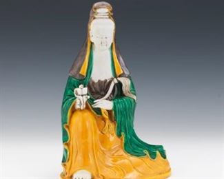 Sancai Glazed Pottery Figure of Guanyin
