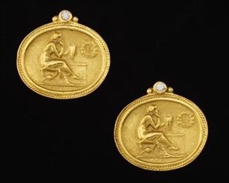 SeidenGang Gold and Diamond Tagliamonte Pair of Earrings 