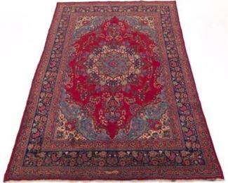 Semi Antique Fine Hand Knotted Mashad Carpet 