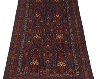 SemiAntique Rare Very Fine Hand Knotted Balouch Carpet 