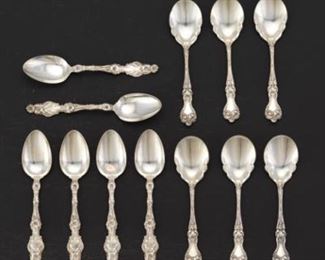 Six Alvin Sterling Teaspoons, 