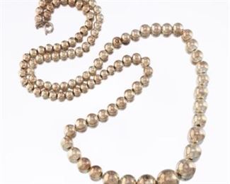Sterling Silver Gradual Beads Necklace 