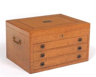 Tiffany  Co. Silversmiths The Golden Age Oak Silver Chest 