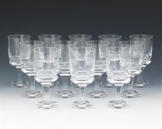 Twelve Moser Glass Water Goblets