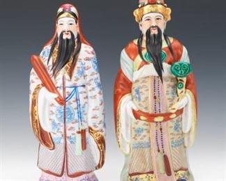 Two Chinese Porcelain Figures of Immortals