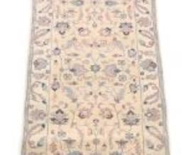 Very Fine Hand Knotted Kashan Ivory Runner 