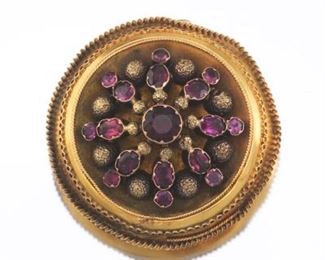 Victorian Gold and Amethyst Brooch 