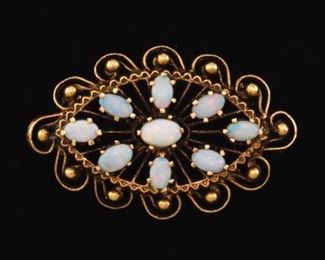Victorian Gold and Opal Brooch