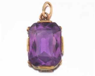 Victorian TwoTone Gold and Amethyst Pendant 