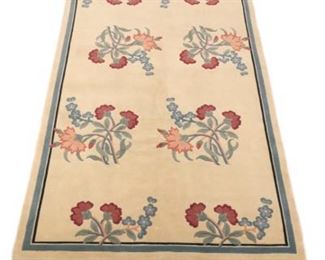 Vintage Fine Hand Knotted Chinese Art Deco Style Sculpted Carpet 